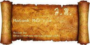 Hatsek Mária névjegykártya